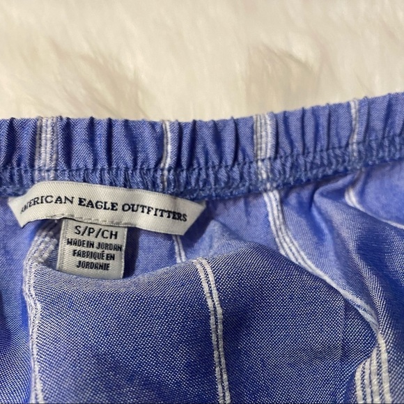 American Eagle: Striped Off The Shoulder Flowy Ruffle Slip Mini Dress Small - Picture 11 of 11